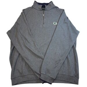 Bobby Jones Green Bay Packers 1/4 Zip Pullover Sweatshirt Gray L 100% Pima Ctn